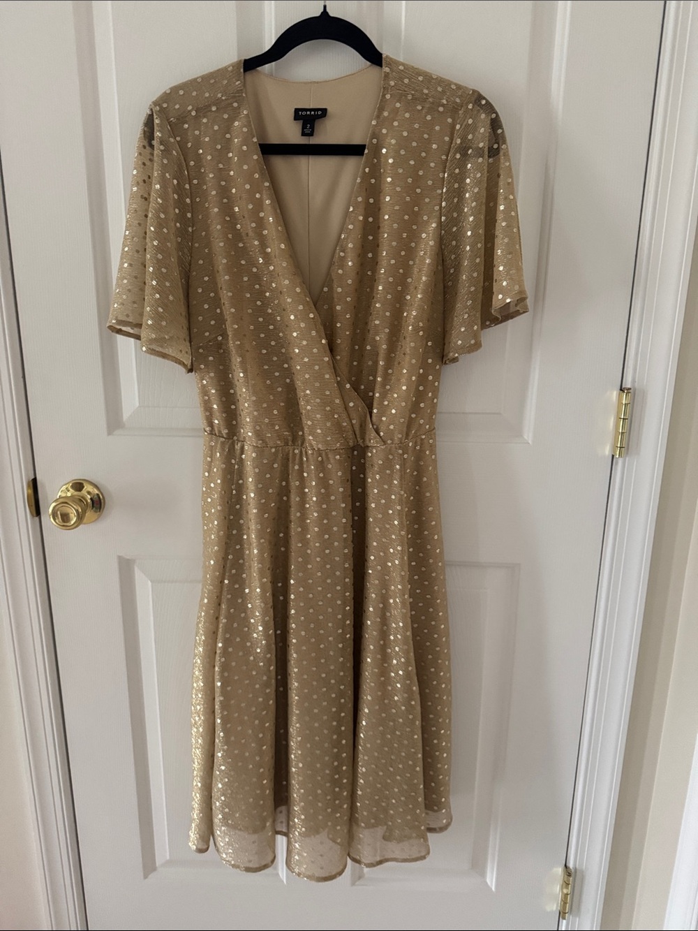 Torrid Gold Dot Midi Dress